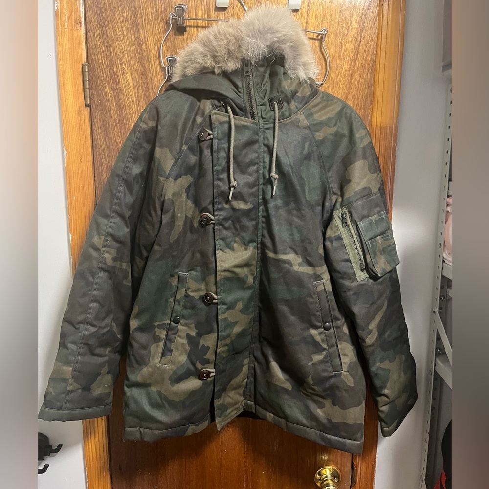 Military Camo “The Cockpit” flight Jacket Women’s XL